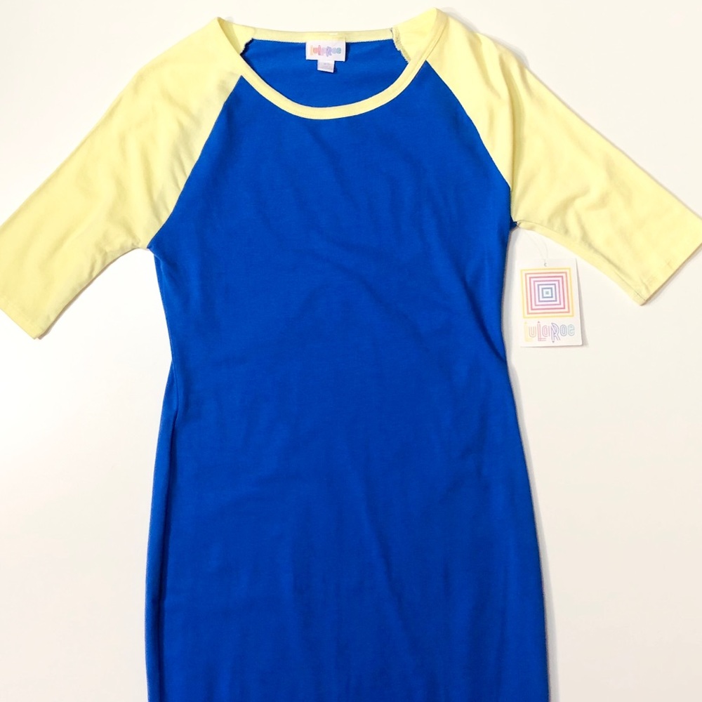 LuLaRoe Blue & Yellow New Julia Dress